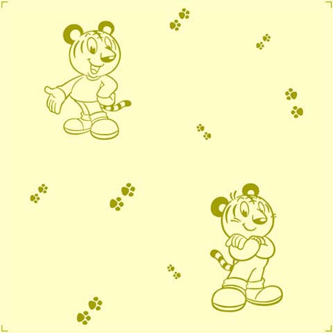 可爱素雅卡通印花 儿童房背景墙壁纸